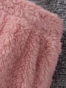 SHEIN 幼兒女童卡通刺繡毛茸茸圓領上衣搭配針織鬆身毛呢褲的兩件式家居服套裝 - 彩色 - 查看 6