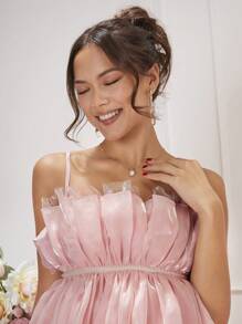 Enchnt 荷葉邊吊帶上衣 - 粉色 - 查看 5