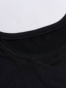 Manfinity LEGND Hombres Camiseta cruzado con estampado - Negro - Ver 5