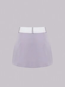 SHEIN Unity Tương phản Váy thắt eo - Xám - Xem 2