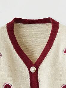 ROMWE Cárdigan De Patrón De Hombre De Jengibre De Mujer - Multicolor - Ver 4