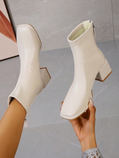 ショートブーツ・ブーティ Metild Beige Leather High Heel Bootie 458794071_524335966623767_6052