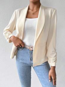 SHEIN Privé 女士西裝外套 - 杏色 - 查看 1