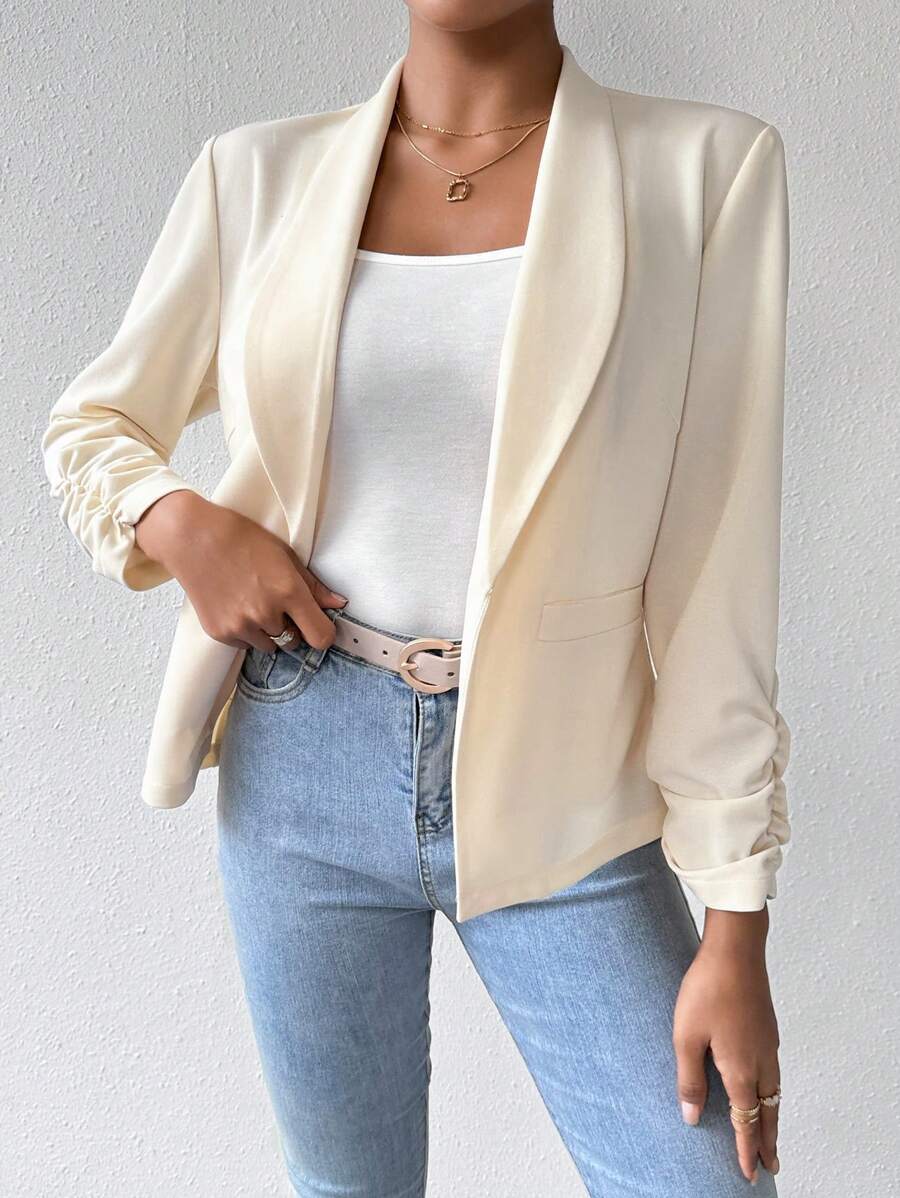 SHEIN Privé 女士西裝外套 - 杏色 - 查看 1