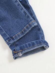 SHEIN Tween Boy Letter Graphic Ripped Jeans