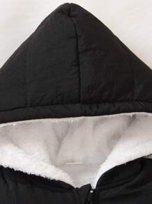 SHEIN 小女孩休閒簡約冬季保暖棉襖背心,寬鬆版型 - 彩色 - 查看 4