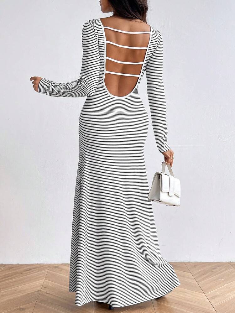 Cut Out Backless Mermaid Hem Dress
