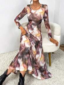 SHEIN Essnce Nhuộm buộc Đầm - Nhiều màu - Xem 4