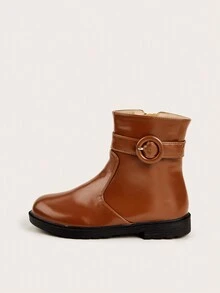 兒童流行簡約公主靴 - 棕色 - 查看 3