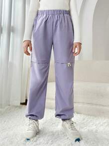 SHEIN Pantalones Largos Estilo Para Mujeres En Color Lila Claro - Púrpura malva - Ver 1