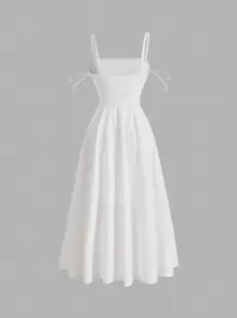 SHEIN MOD Solid Pearls Chain Cami Dress
