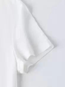 INAWLY 电池与字母图案 T 恤 图案 T 恤 女式上衣 - 白色 - 查看 6