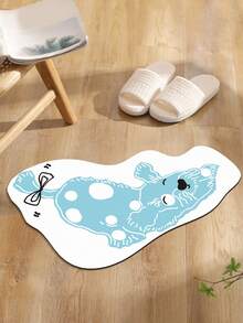 SHEIN Basic living 1pc Cute dog pattern diatom mud absorbent floor mat, bathroom non-slip mat - Multicolor - View 8