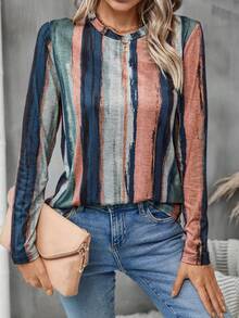 SHEIN LUNE 彩色條紋t卹 - 彩色 - 查看 3