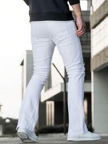 Manfinity LEGND Men's Ripped Jeans - White - View 2