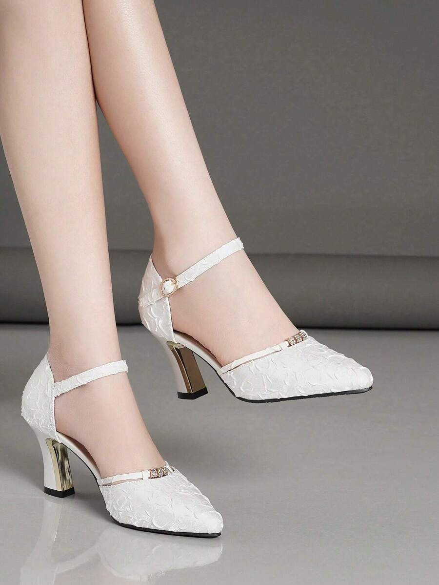 欧美风女式尖头粗跟过膝侧拉链修身长靴，适合秋冬季搭配毛衣，优雅大方，适合派对穿着。 - 白色 - 查看 1