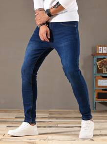 Manfinity LEGND Men's Casual Straight Leg Jeans - Blue - View 4