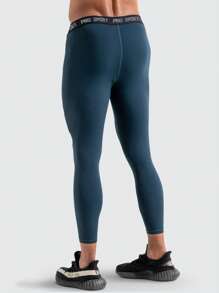 Football Nam Lá thư In Quần Xà cạp thể thao - màu đen - Xem 2