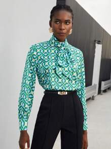 Maija Cà vạt In Toàn bộ Áo sơ mi - màu xanh lá - Xem 3