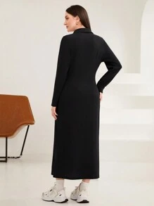 Seusyu 字母補丁細節襯衫洋裝 - 灰色 - 查看 2