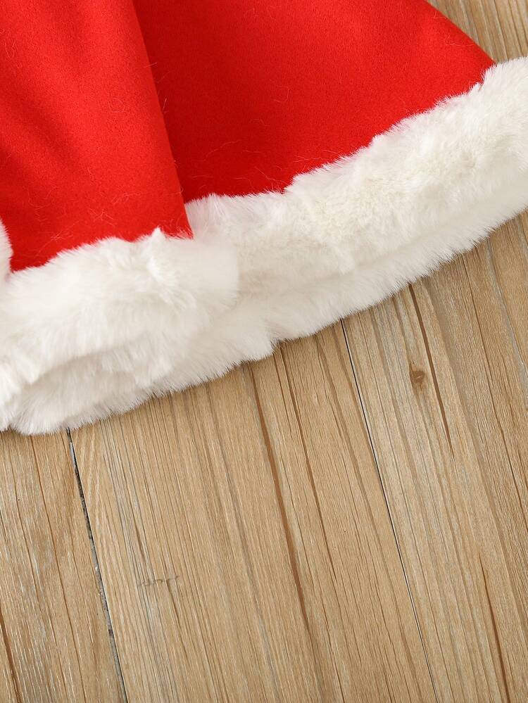 Casaco de Natal com capuz para meninas pré-adolescentes - Branco - Ver 5