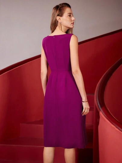 PLEATED SKIRT DRESS WITHOUT BELT