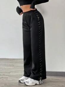 SHEIN Essnce Pantalones De Mujer Para La Higiene - Negro - Ver 6