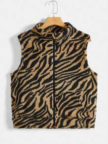 青少年秋冬基礎休閒保暖毛絨馬甲夾克 - 彩色 - 查看 5