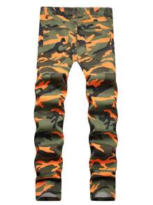 Tween Boy Fashionable Camo Print Denim Jeans - Multicolor - View 2