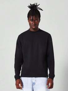 SUMWON Áo thun tay dài Essential Regular Fit - màu đen - Xem 1