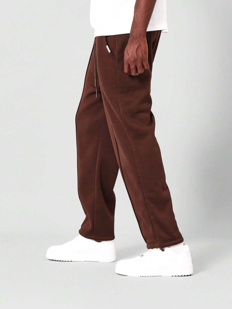 SUMWON Quần nỉ nỉ cổ điển kiểu quần chạy bộ co giãn có dây rút, mắt cá chân, quần áo mặc ở nhà thể thao, thoải mái, dễ chịu, mặc vào mùa thu đông, mặc trong nhà và ngoài trời - Màu nâu Sô-cô-la - Xem 1