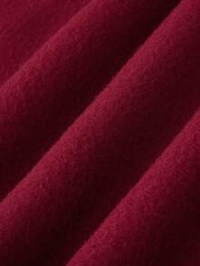 Manfinity Hypemode 男士拉鏈開襟抽繩加絨內裏連帽衫不帶T恤 - 酒紅色 - 查看 5