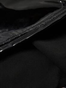 SHEIN ICON 性感 派對露背 珠子 拉鍊純色女士兩件套