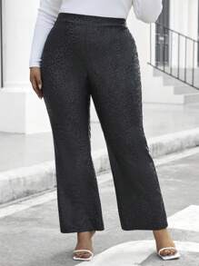 SHEIN Clasi Pantalon Évasé Jacquard Grande Taille Pour Femme