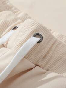 Manfinity Homme Men's Letter Bridge Pattern Sweatshirt And Sweatpants Set - Apricot - View 3