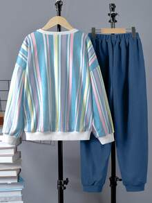 Chico preadolescente Pantalones deportivos con sudadera con estampado - Multicolor - Ver 2