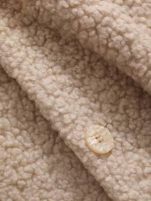 DAZY Chaqueta De Peluche Sólido Con Hombros Caídos - Beis - Ver 4