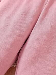 女大童素色褶邊長褲 - 藕粉色 - 查看 5