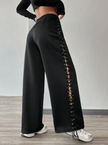 SHEIN Essnce Pantalones De Mujer Para La Higiene - Negro - Ver 1