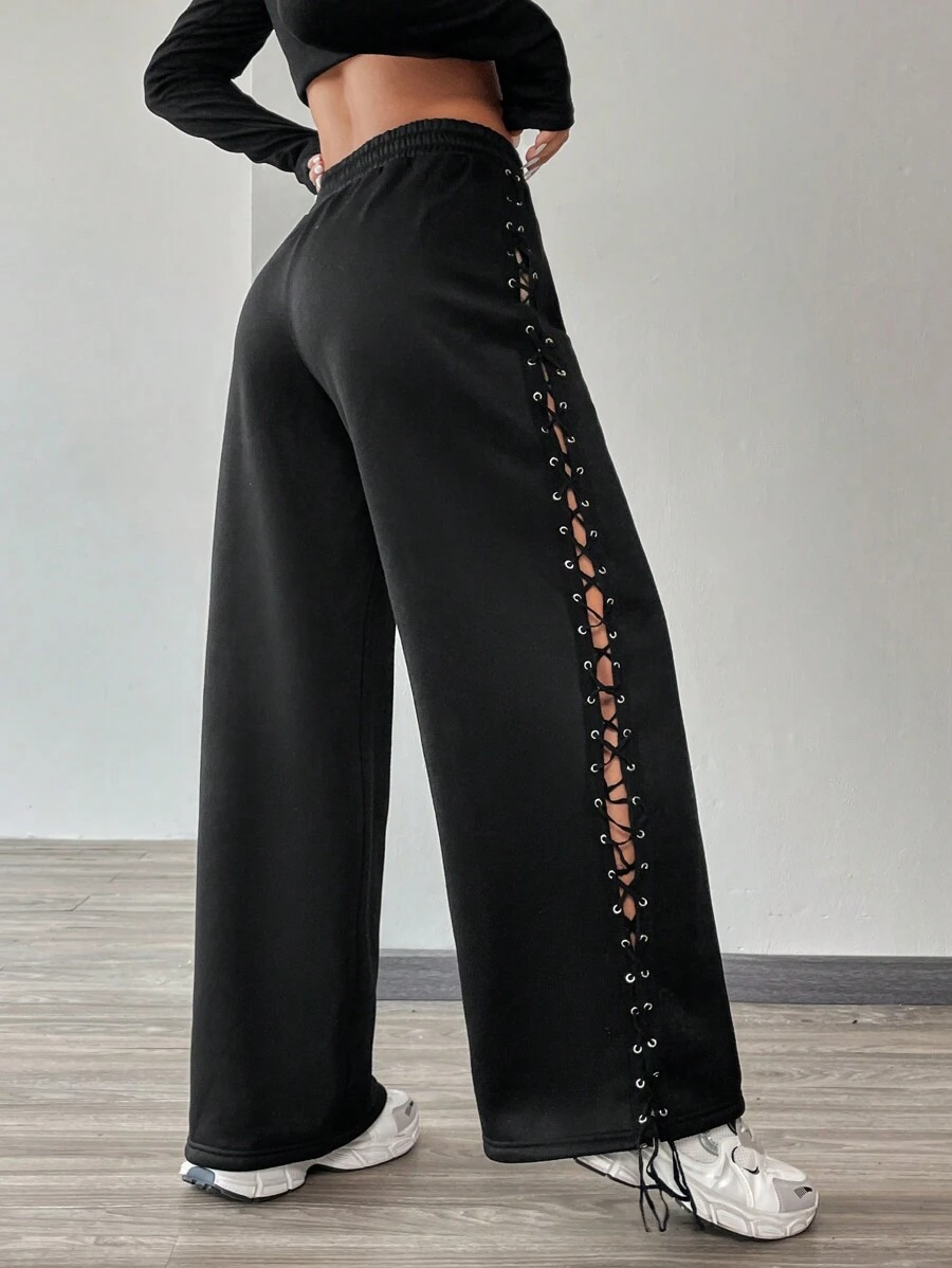 SHEIN Essnce Pantalones De Mujer Para La Higiene - Negro - Ver 1