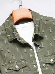 Manfinity Homme 男士翻蓋口袋牛仔襯衫 - 彩色 - 查看 4