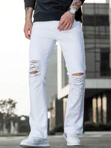 Manfinity LEGND Men's Ripped Jeans - White - View 6