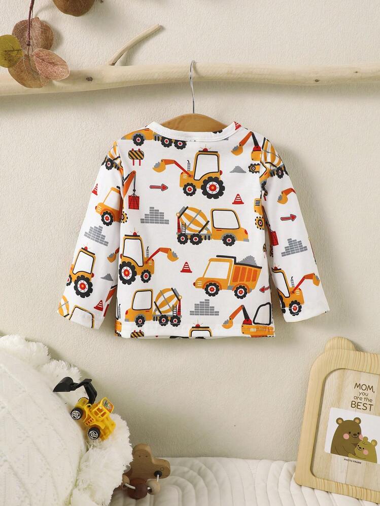 Bebé niño Camiseta construcción vehículos con estampado - Multicolor - Ver 2