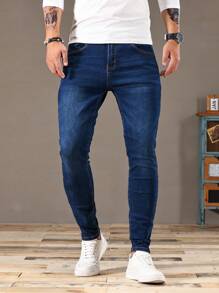 Manfinity LEGND Men's Casual Straight Leg Jeans - Blue - View 6