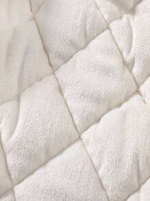 SHEIN Toddler Girls' Grid Pattern Padded Vest Jacket - Red - View 6