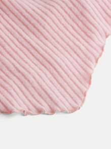 SHEIN Thiếu niên cô gái Nếp gấp Phần Ngực Ren Mộc nhĩ Tay Raglan Viền khăn tay Áo thun - Màu Hồng baby - Xem 4