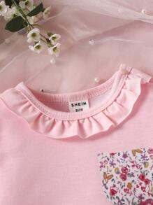 SHEIN Baby Girl 3pcs Casual Floral Printed Ruffle Romper - Multicolor - View 5