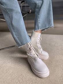 DAZY Cao eo Frayed Hem Quần legging thẳng - Rửa nhẹ - Xem 3