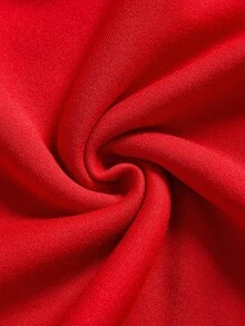 SHEIN Qutie Plus Christmas Print Drop Shoulder Sweatshirt - Red - View 6