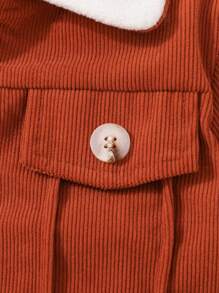 SHEIN 男嬰翻蓋細節羊絨領口外套